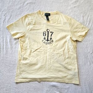 LAUREN Ralph Lauren Yellow Logo Oversized Tee Size Small